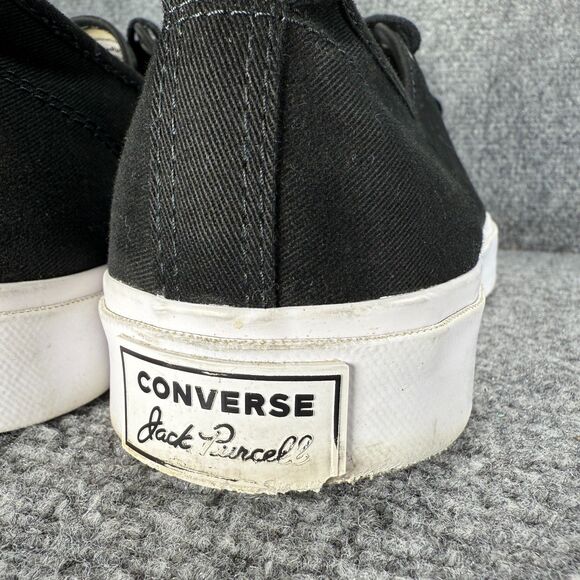 Converse Jack Purcell Mens 13 Shoes Black White Low Top Casual Sneakers - Picture 6 of 12
